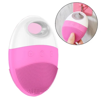 Makeup Deep Pores Cleaning Electric Waterpoof Silicone Sonic Vibration Facial Wash Brush Cleaner Cleanser Beauty Massager 1
