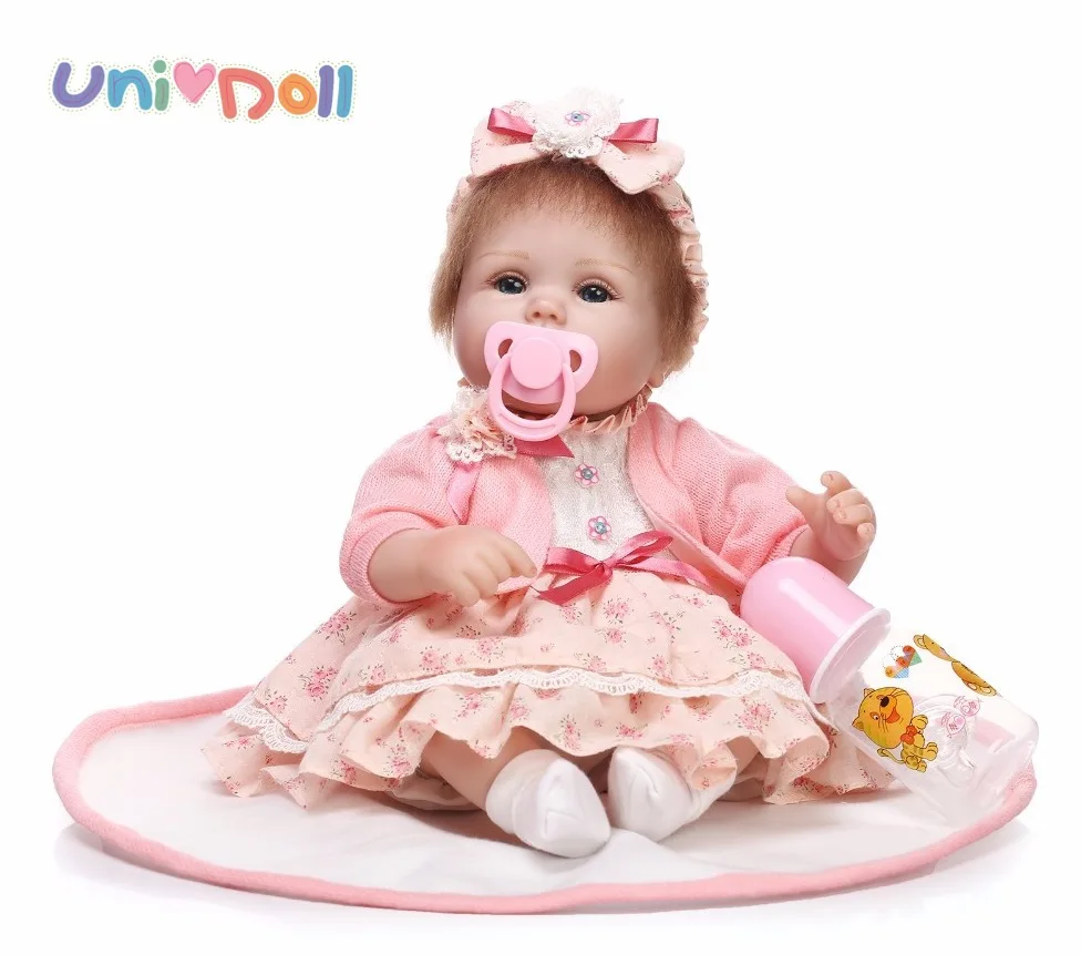 Unidoll bebe boneca 48 см силиконовый suave renascer Детские куклы criancha com corpo de silicone menina Natal surprice presen