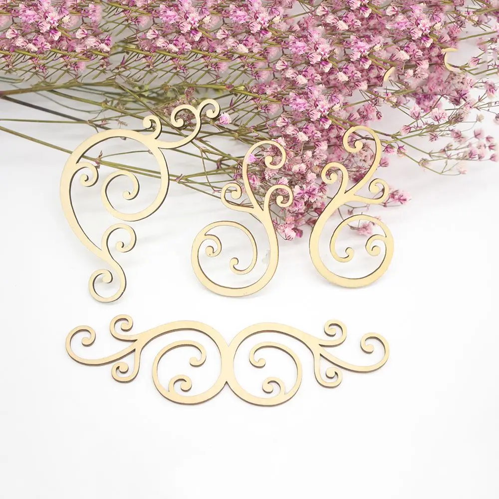 

4pcs/set Laciness Wooden Figurines Crafts Wooden Decoration Ornament Embellishment DIY Decoration Wooden Crafts Forms