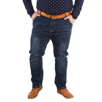 

New Arrival Elastic Middle Waist Long Trousers Menswear Dad Loose Pants Super Large Fashion Men's Casual Jeans Size 31-46 48 50