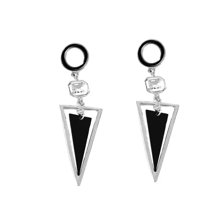 Fashion statement earrings 2018 triangle Geometric For Women Hanging Dangle Earrings Black Drop Earing modern Jewelry | Украшения и