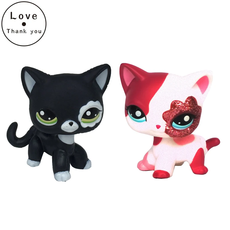 

Original pet shop lps toys Sparkle European Kitty #2291 & Black Short Hair Cat #2249 Rare Figure Free Shipping