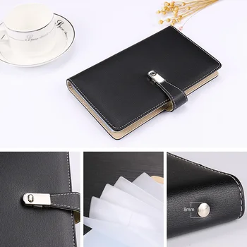 

Business Card Holder Name Card Book with Hasp Large Capacity 90/120 Pockets Card Organizer for Men Women Office Supplies