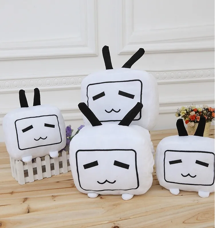 

cartoon super cute bilibili small television plush toy pillow, TV stuffed doll pillow cushion home decoration, car decoration