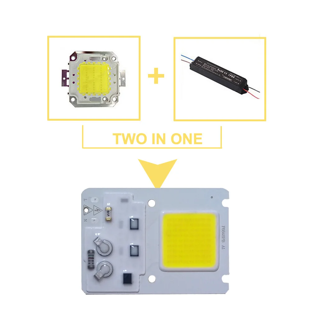 5 шт./лот светодиодные чипы 20 Вт 30 Вт 50 Вт аксессуары для освещения AC220V со смарт IC cob световые бусины для DIY прожекторная уличная лампа