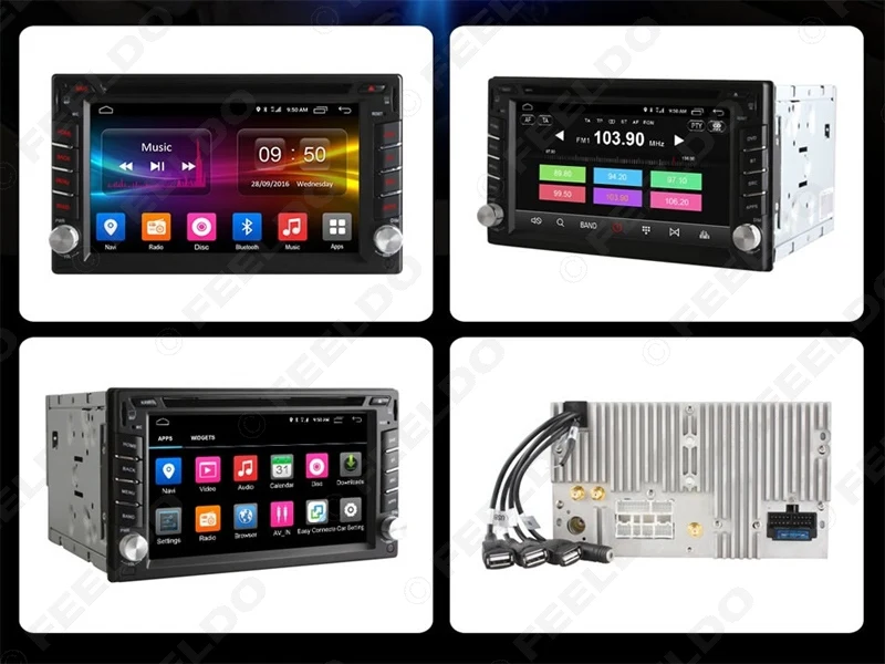  FEELDO 6.2inch Universal Android 6.0 (64bit) Quad Core/DDR3 2G/16G/4G LTE Car Media Player With GPS