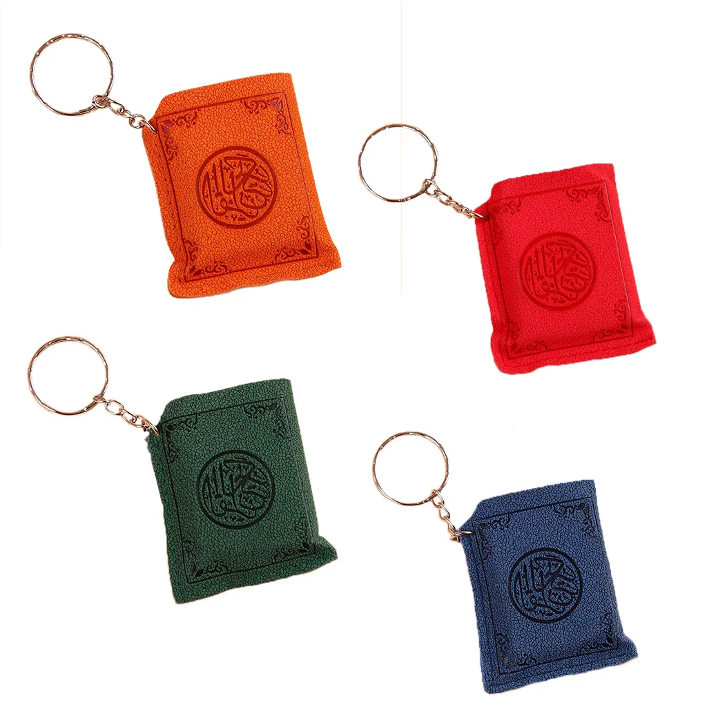 

Creative Super Mini Arabic Quran Book Keychain Pendant PVC Storage Bag Cute DIY Art Craft Key Decor New Year Valentine Gift