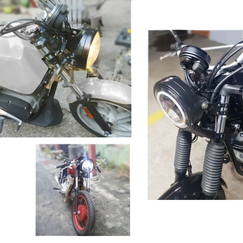 " 7 дюймов корпус фары стакан мотоцикл светодиодный ведро фары корпус кронштейн для моторов KAWASAKI Honda Yamaha