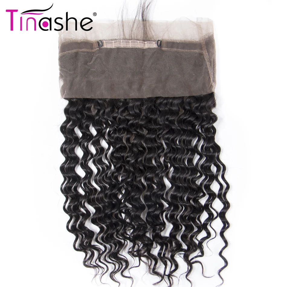 

Tinashe Hair Brazilian Loose Deep Wave 360 Lace Frontal Closure 8 - 22 Inch Free Part Remy Human Hair Swiss Lace Closure