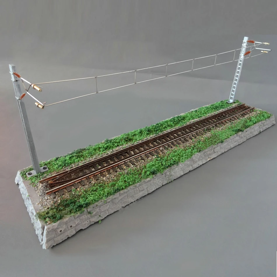 N Масштаб Модель поезда Catenary контактный сетевой сплав колонки, проволока и винты из нержавеющей стали
