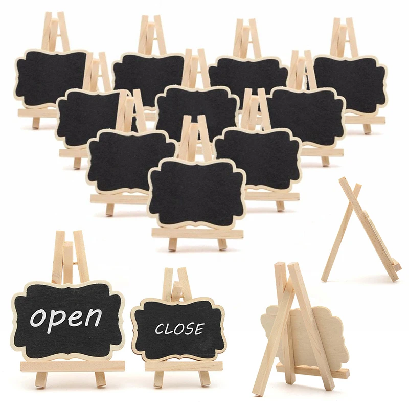Mini Hanging Blackboard Chalkboard Labels Message Wedding Party Table Stand 