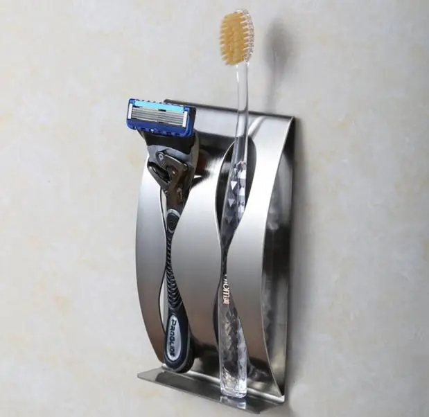 

Stainless steel wall Hot selling toothbrush holder stand brush teeth box organizer non - sucker decorative bathroom accessories