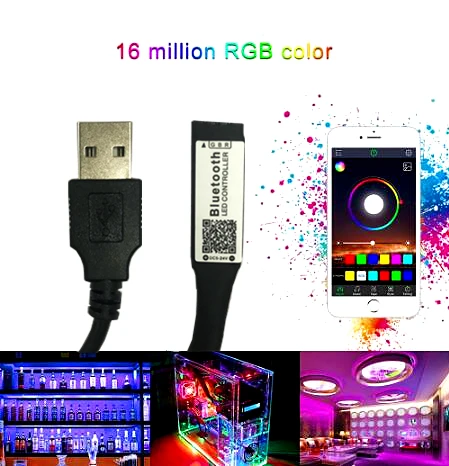 DC 5В USB Мощность мини rgb-светодиод с Bluetooth контроллер для SMD 2835 3014 3528 5050 RGB Светодиодные ленты ТВ ПК фон Подсветка