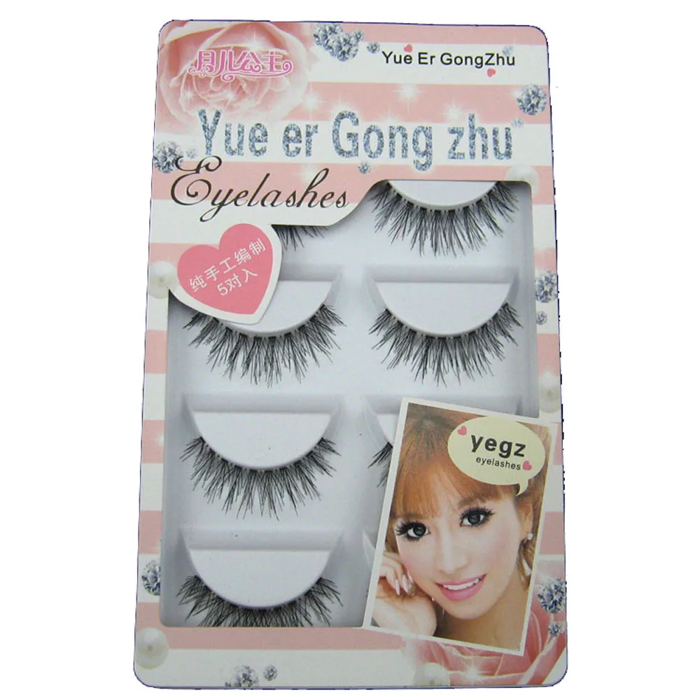 

Beauty New 5 Pairs Fashion Natural Handmade Long False Eyelashes Makeup HW-57