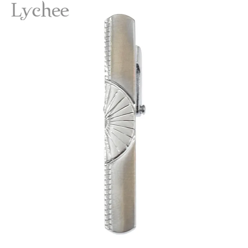 Lychee Trendy Iron Geometric Boys Children Tie Clips Sector Pattern Silver Color Tie Clips