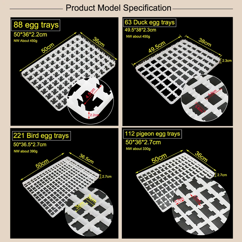 2 шт. инкубатор лоток для яиц Курица Утка Птица Ppigeon лотки для яиц инкубационный пластиковый лоток клетки для сельскохозяйственных животных аксессуары 4 размера