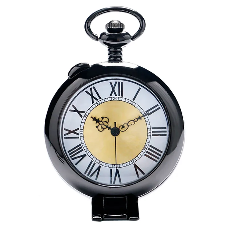 Серебряный/бронзовый/черный Римский арабский номер кварцевый античный кулон цепочка карманные часы для мужчин и женщин с ожерельем
