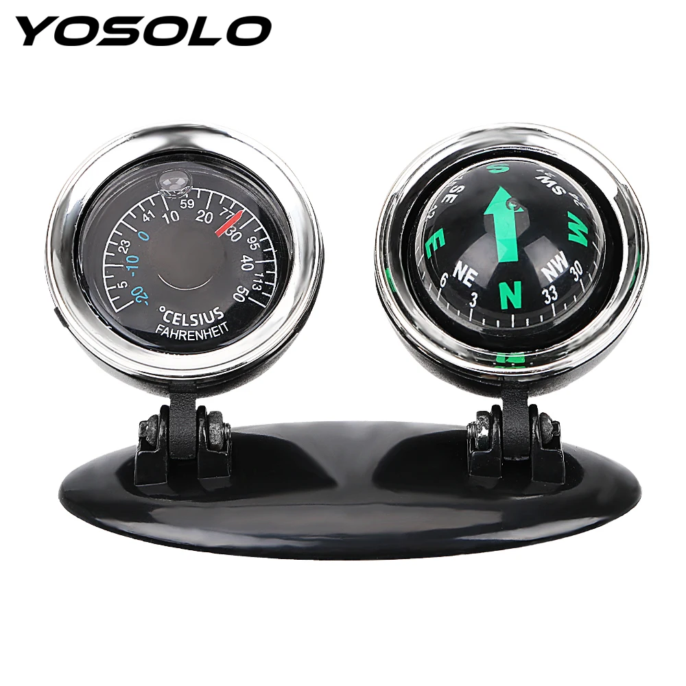 YOSOLO 2 in 1 Compass Thermometer Direction Dashboard Ball Car Ornaments Guide Ball Vehicle Automotive Accessories YOSOLO 2 in 1 Compass Thermometer Direction Dashboard Ball Car Ornaments Guide Ball Vehicle Automotive Accessories
