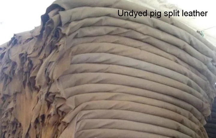 

Undyed raw Genuine pig skin split leather material for wholesale