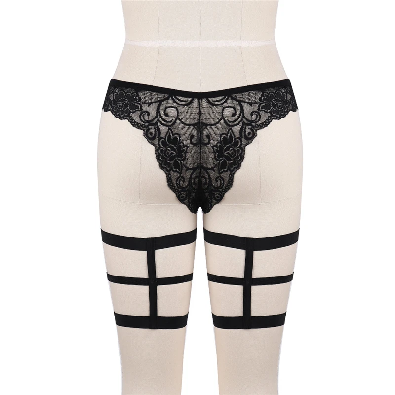 Body Harness Halloween Black Sexy Garter Belt Bondage Harness Elastic Harness Cage Bra Pentagram Leg Garter Belt