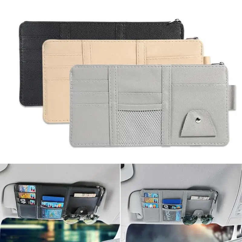 

Car Visor Card Storage Sun Visor Organizer Pouch Bag Card Storage Glasses Holder Clip Visor Storage Holder Auto Car Accessories
