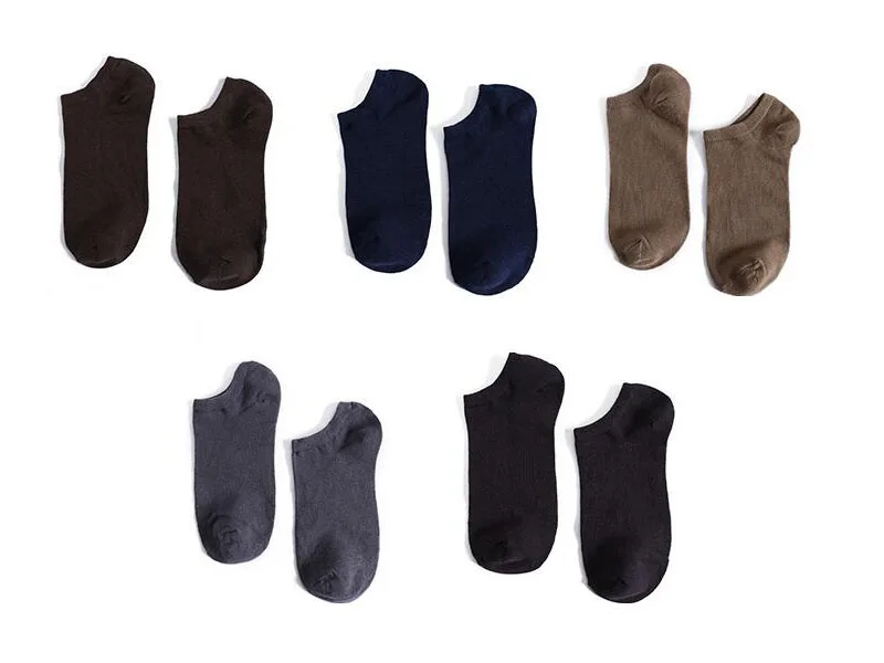 CHYEHI 5 цветов летние мужские невидимые носки дышащие хлопковые однотонные Нескользящие тапочки дезодорант носки 5 пар/кор