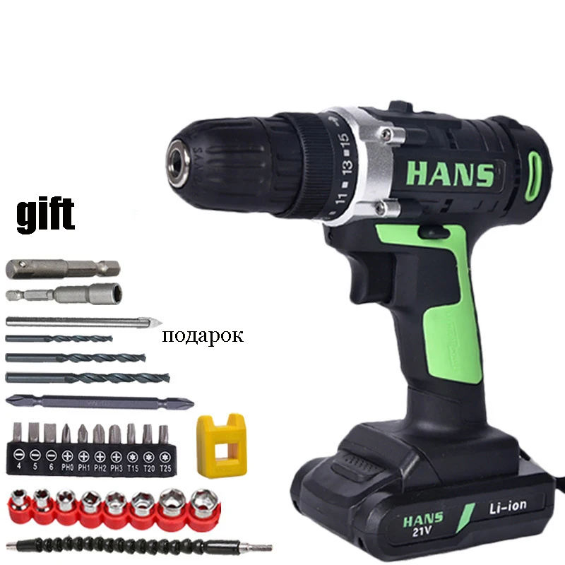 

21V Power Electric Tools Cordless Drill Electric Mini Drilling Two Speed Batteries Screwdriver Handheld Drill with Eu Plug