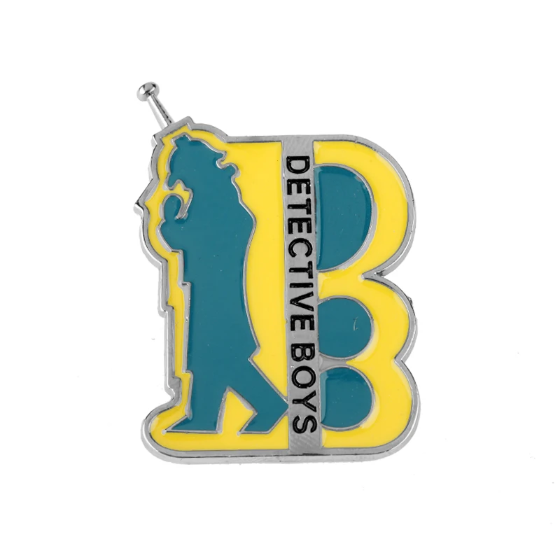 

Detective Boys Brooch Metal Badge Pins Figure Men's Shirt Brooches