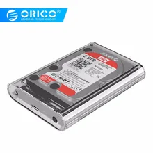 ORICO 3139 Transparent PC 3.5 Inch USB3.0 to Sata 5Gbps External Hard Drive HDD Enclosure 8TB Tool Free Support Windows XP MAC