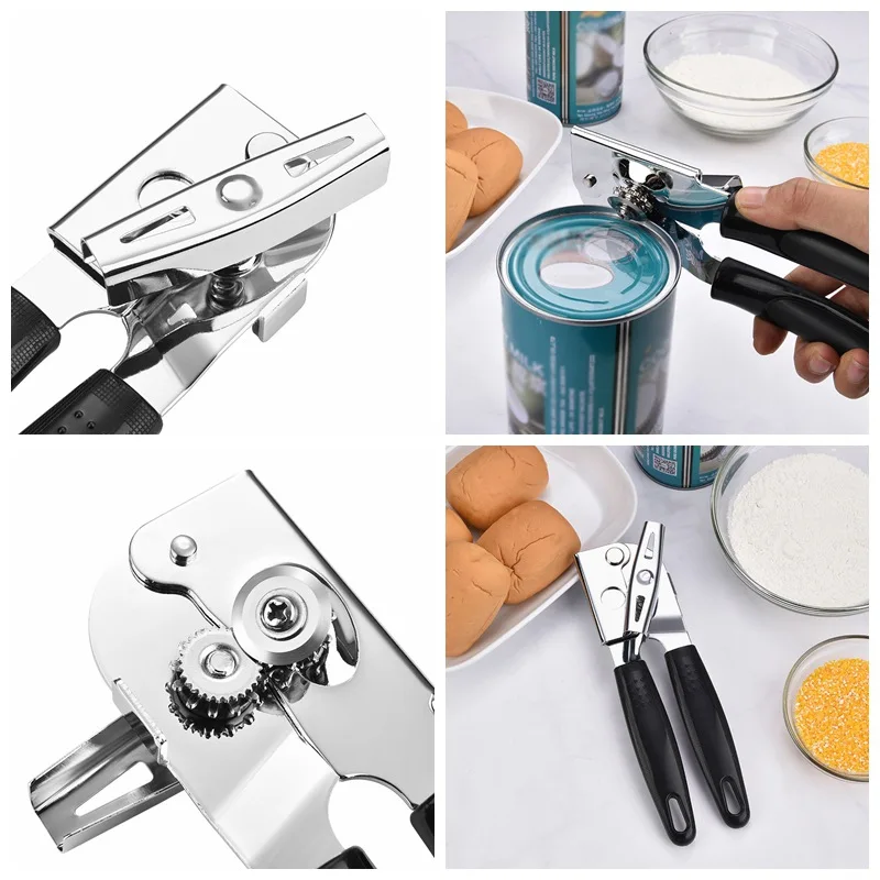 Stainless Steel Professional Multifunction Manual Can Jar Opener Craft Beer Wine Grip Openers Cans Bottle Opener Kitchen Gadgets