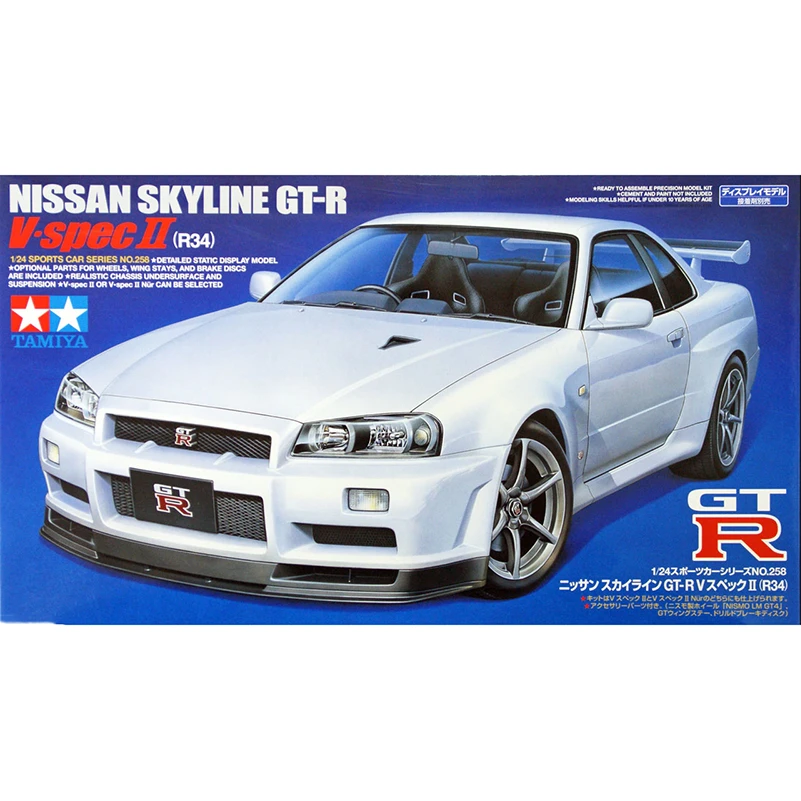 1 24 Tamiya Nissan Skyline Gt R V Spec Ii R34 Modelo Hobby Kits De Construccion De Maquetas Aliexpress
