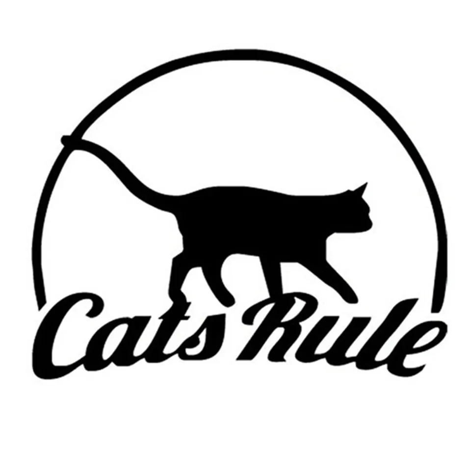 BlackSilverLaser 1411CM Pet CATS RULE Cat Fun Car Sticker Decal Waterproof Car Styling Motorcycle Accessorie (1)