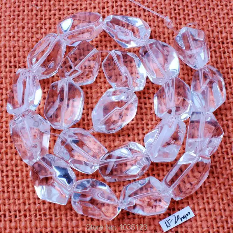 

Free Shipping 13-18mm Natural White Crystal Quartz Irregular Shape Loose Beads Strand 15" DIY Creative Jewellery Making w3027