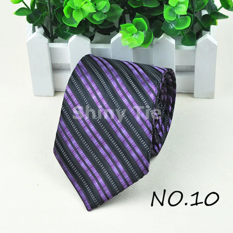 Классический галстук из полиэфира для мужчин формальные 8 см Ширина блестящие Галстуки для джентльмена жениха Свадебные Галстуки бизнес галстук Gravat - Цвет: 10