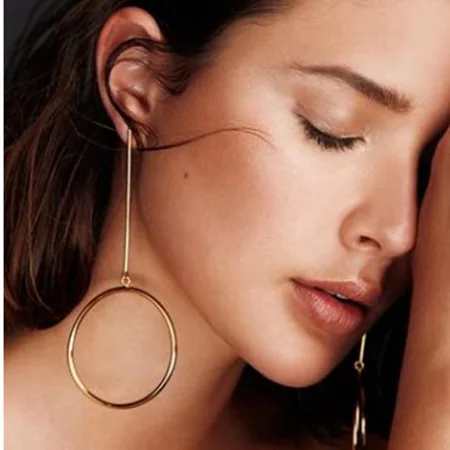 

Round dangle earrings 2018 Circle geometric earrings Women Big drop Earrings large earing simple jewellery