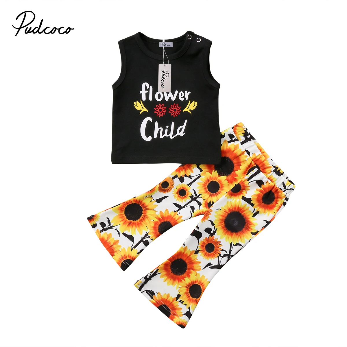 

Summer Floral Kids Baby Girls Outfits Clothes Vest T-shirt Top+ Long Leggings Pants 2Pcs Outfits Set
