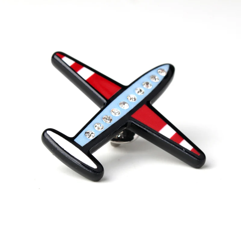 

1pc Charms Chic Rhinestone Brooch Colorful Small Airplane Lapel Pins Brooches For Women Jewelry