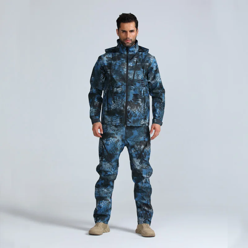 Новинка 2019 камуфляжный стиль рандомный комплект из куртки и брюк Highlander легкий
