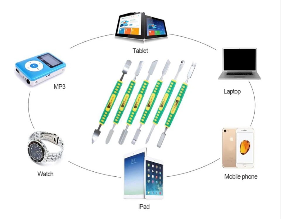 6 в 1 металлическая ручка Spudger с двойными концами для iPad мобильного телефона ноутбука планшета компьютера часы DIY Ремонт Открытие ручные инструменты набор
