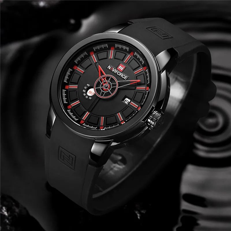 

NAVIFORCE Brand Luxury Men Watch Date Week Sport Mens Watches Military Business Rubber Band Quartz Male Clock Homens Relogio9107
