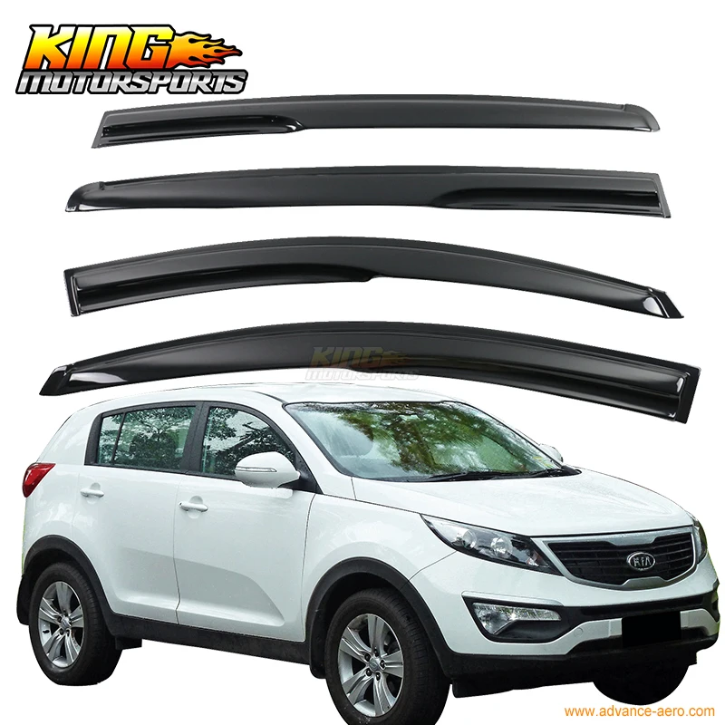 For 11 16 Kia Sportage 3rd Gen Smoked Aero JDM Wind Deflector Stick On
