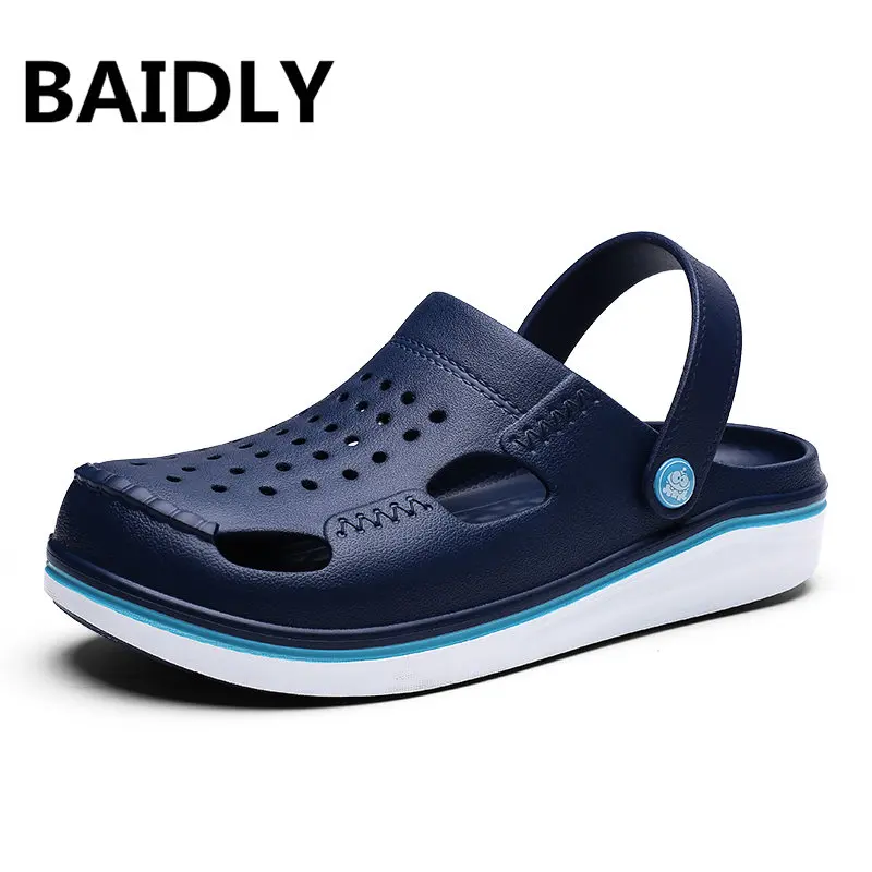 Новая прозрачная Летняя обувь мужские пляжные сандалии Тапочки для мужчин