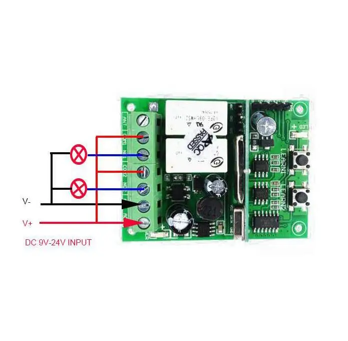 Индивидуальные 2 реле DC9V 12V 24V 10A 2CH беспроводной пульт дистанционного управления