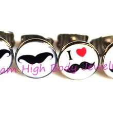 Винтажные серьги в виде усов модные сережки массивные ювелирные изделия новейший дизайн логотип масла 8 мм 100 шт/партия 316l сталь