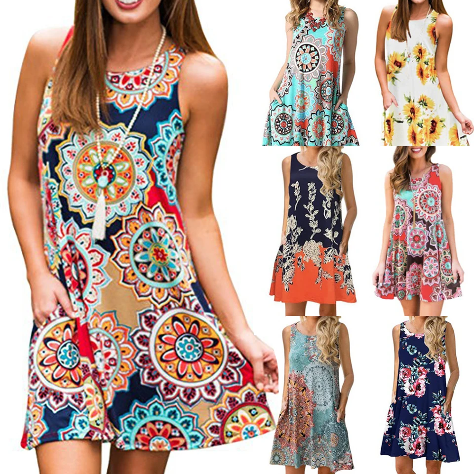 african print sundress