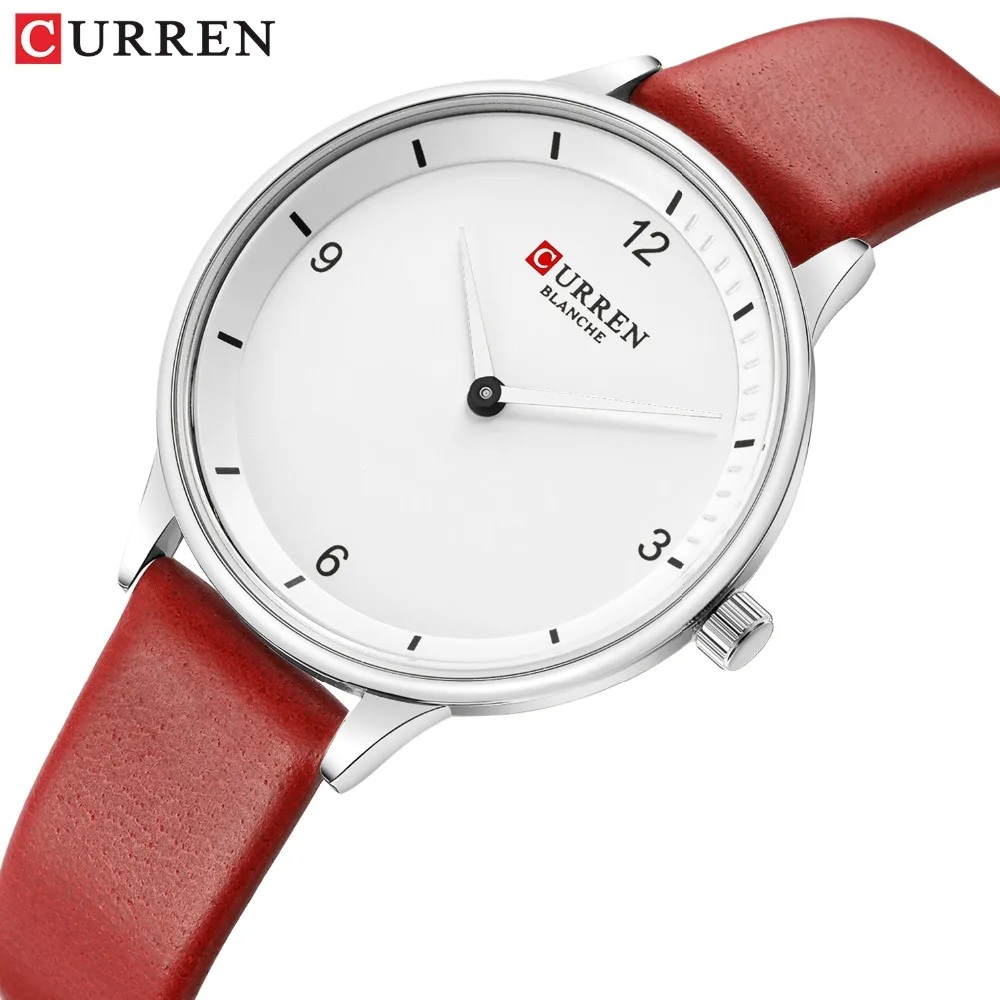 

New CURREN Women Leather Strap Watch Fashion Minimalist Ladies Dress Waterproof Wristwatch Casual Girl Clock reloj mujer