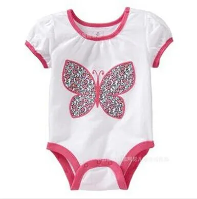 2014 Wholesale Girl Infant Rompers Red Butterfly Baby Clothes 6-24M Playwear | Мать и ребенок