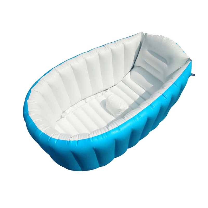 

0-3 Years Baby Inflatable Bathtub PVC Thick Portable Bathing Bath Tub for Kid Toddler Newborn 98 x 64 x 28cm E2S