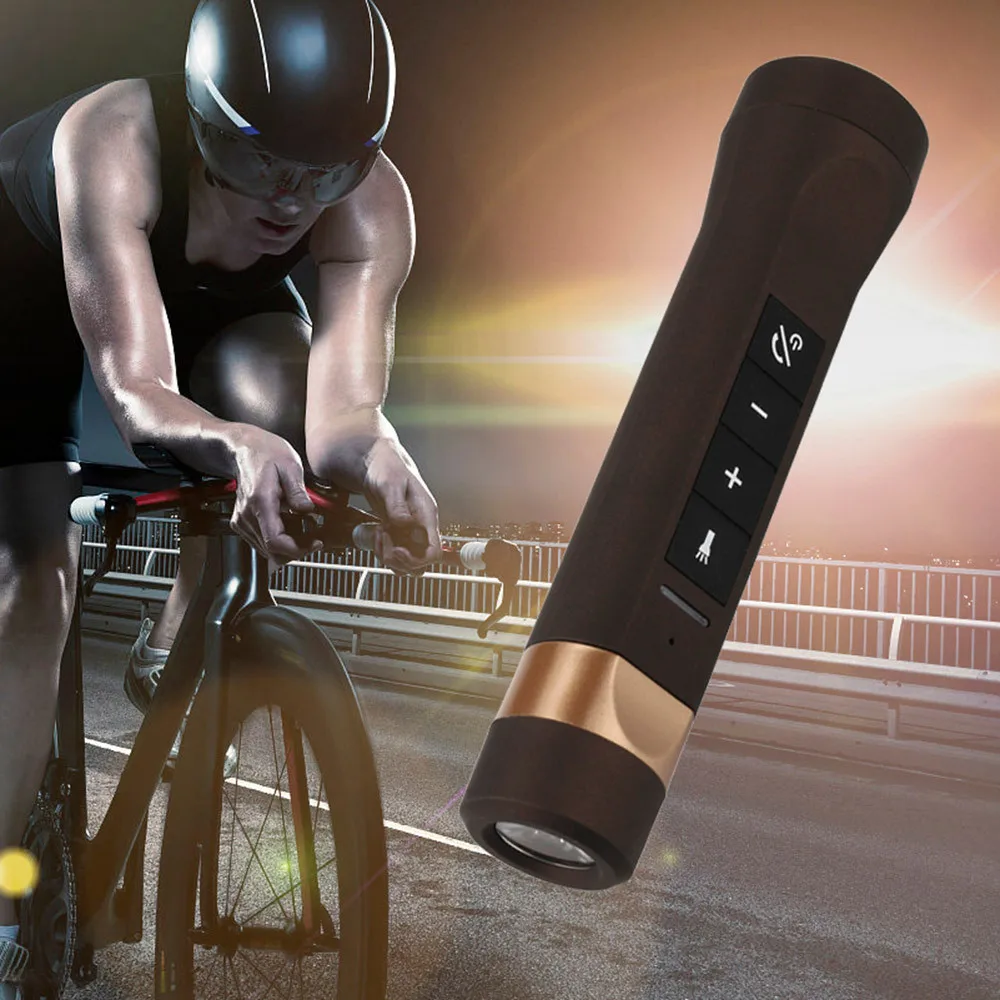 

Outdoor Flashlight Lighting Torch Bluetooth Speaker Hands-free Call Power Bank for Bicycle Bike Support FM Radio Memory Function