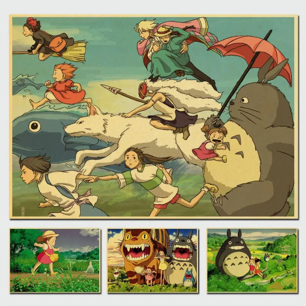 

HAYAO MIYAZAKI My Neighbor TOTORO Poster/Wall Decor/Decorative Painting/Bar Poster/Kraft Paper/Retro Poster